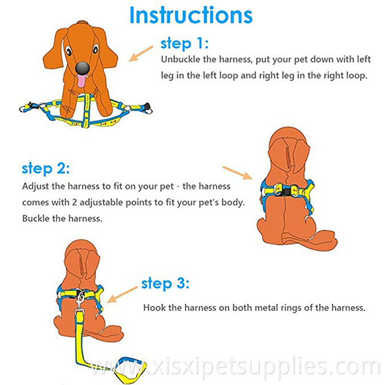 Adjustable durable heavy duty denim dog harness
